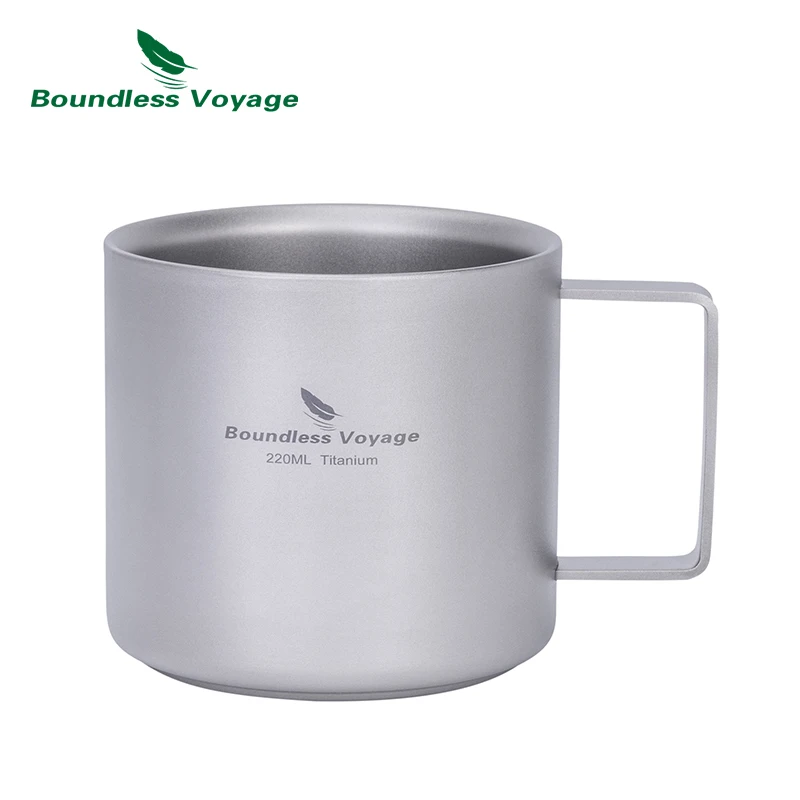 220ml Titanium Coffee Cup Double Wall Insulated Mini Mug for Espresso, Tea Camping & Travel Durable Lightweight Drinkware