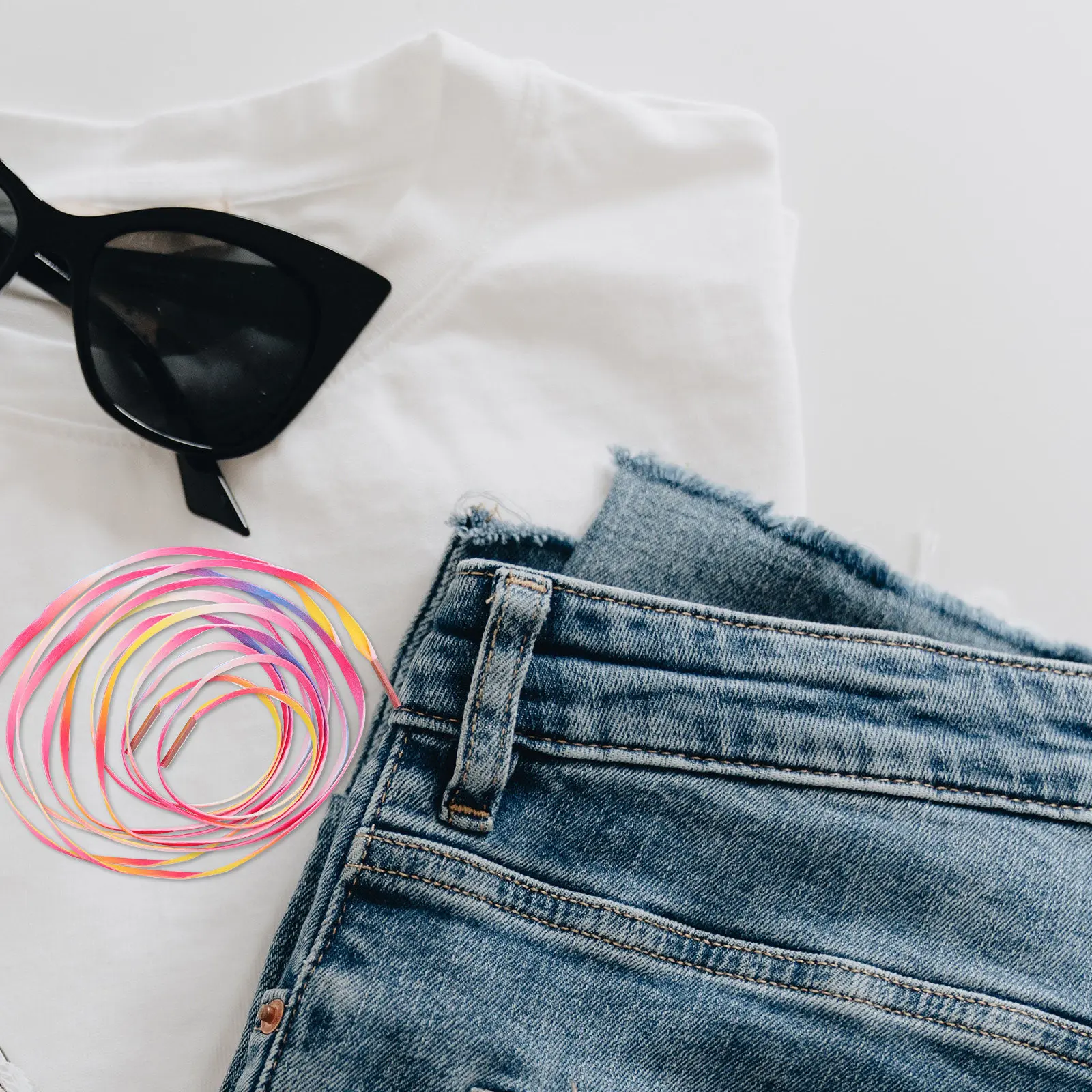 

20Pcs 140Cm Stylish Gradient Color Shoelaces Strong Woven Material Universal Shoe Straps for Sneakers Bright Fashion Shoestrings