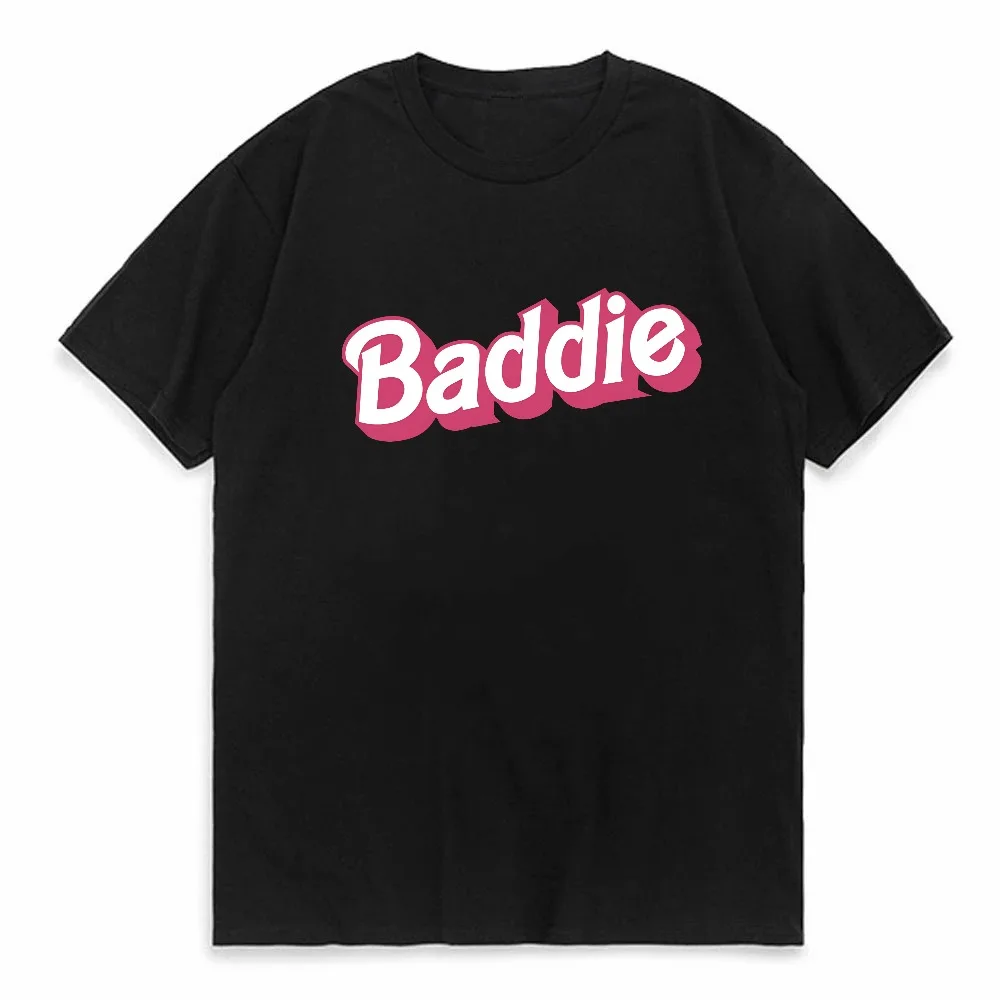 

Baddie Print Crew Neck T-shirt Casual Fashion Breathable Short Sleeve Top Women's Clothing tees