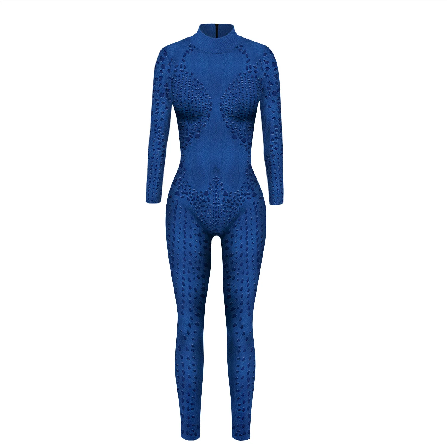 Mono de superhéroe de la película Mystique, Cuervo, Darkholme, traje de Catsuit Zentai azul para mujer, disfraz de Halloween