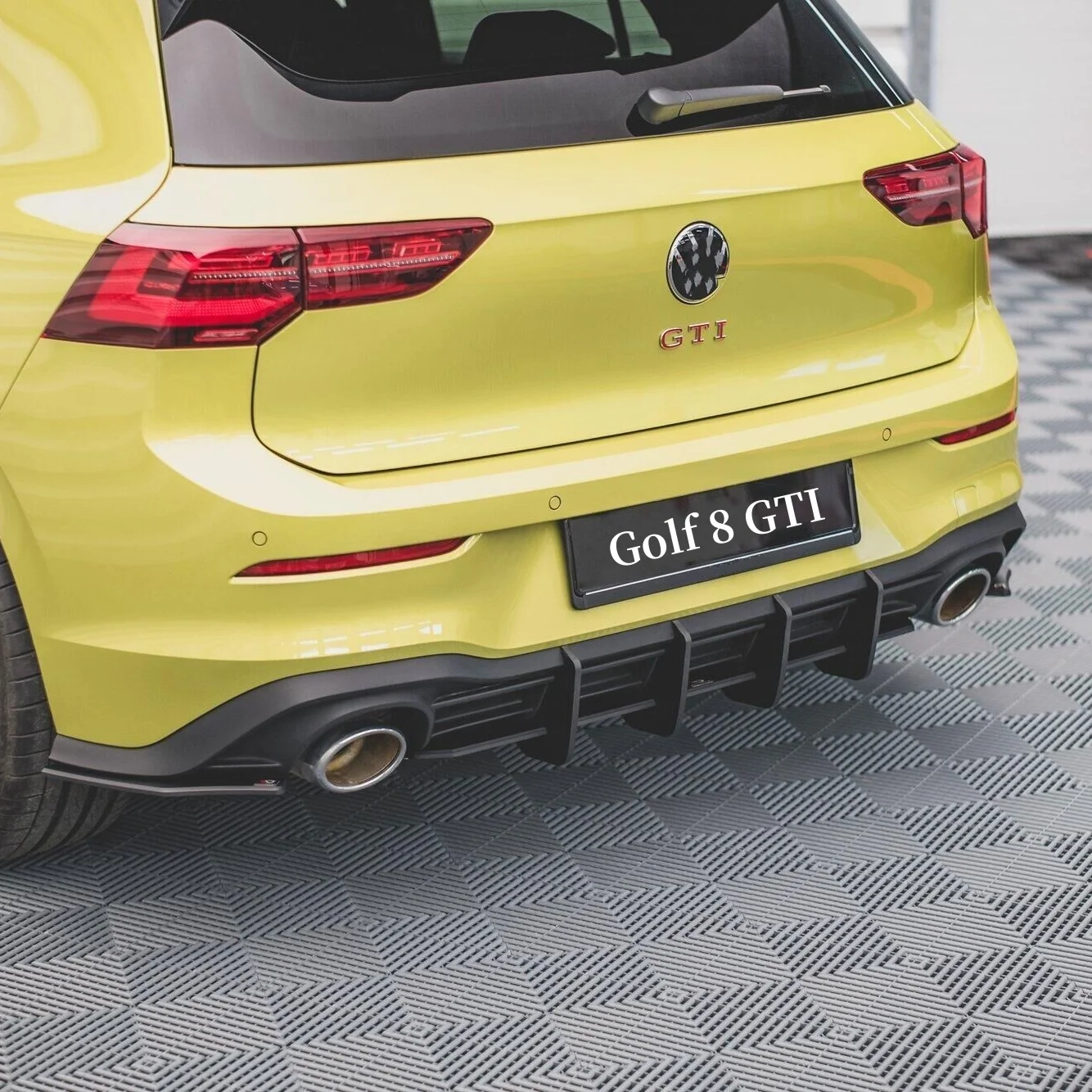 ل Volkswagen Golf 8 Mk8 GTI Clubsport 2020 - 2024 Maxton Style V.2 المصد الخلفي الناشر سبويلر BodyKit 8 مللي متر سمك