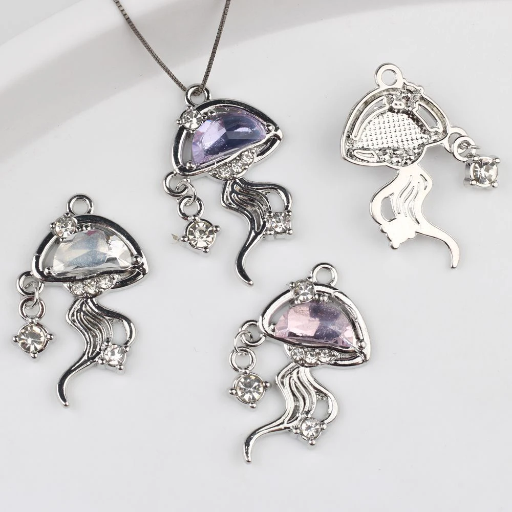 

6 шт., милые подвески в форме медузы, подвески в форме сердца для изготовления ювелирных изделий, аксессуары, браслеты ручной работы «сделай сам», серьги, украшения, мода