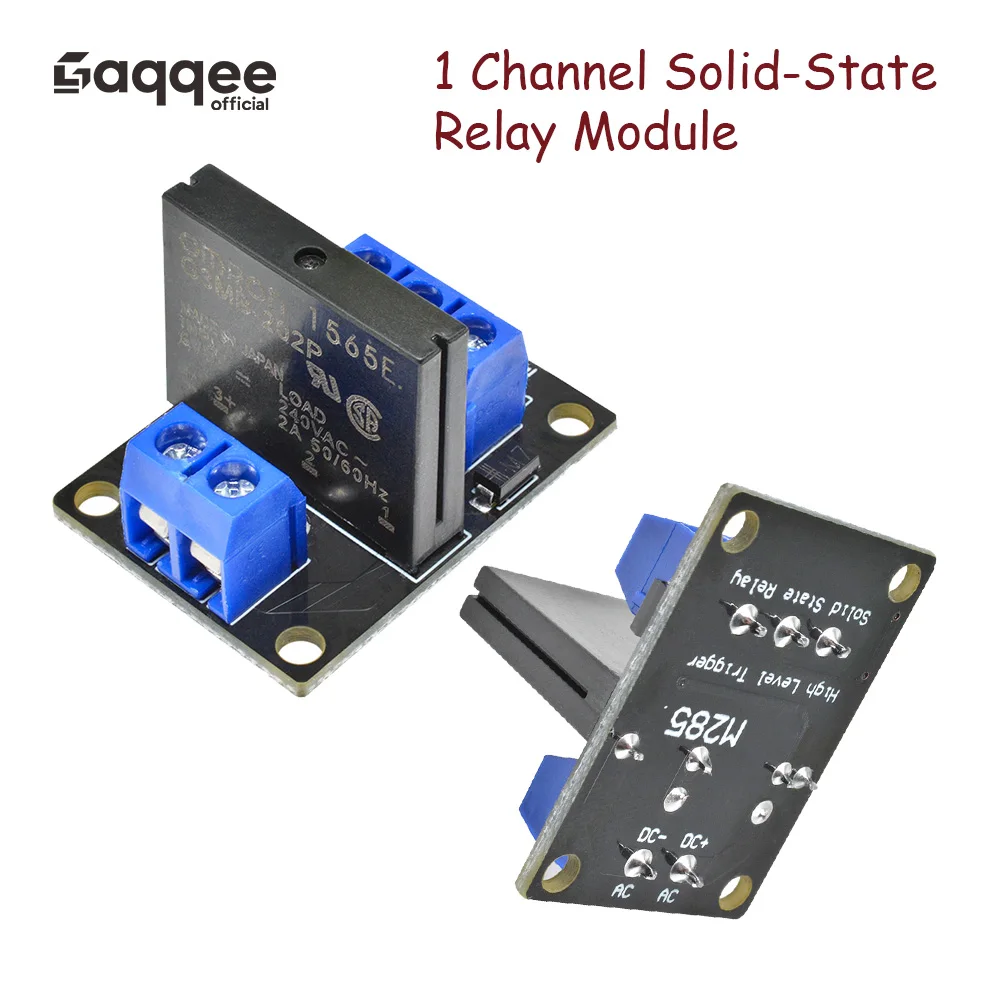 240V 2A  DC 5V 1 Channel Solid-State Relay Board Module For Arduino Output With Resistive High Level Fuse