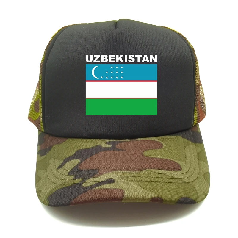 Uzbekistan Trucker Cap Summer Men Cool Country Flag Hat Baseball Caps Unisex Outdoor Mesh Net Caps