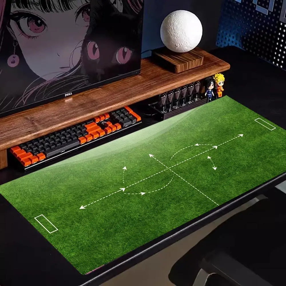 Green football pitch tactic formation diagram playmat soccer fan slip mat for laptop desk