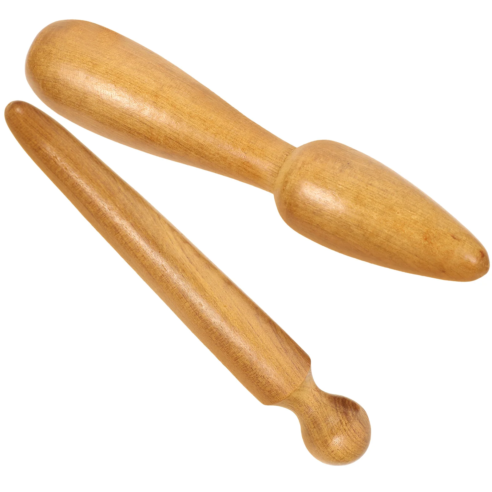 2 Pcs Massage Roller Acupressure Stick Rod Acupoint Massager Wood Sticks Wooden Practical Light Brown Equipment