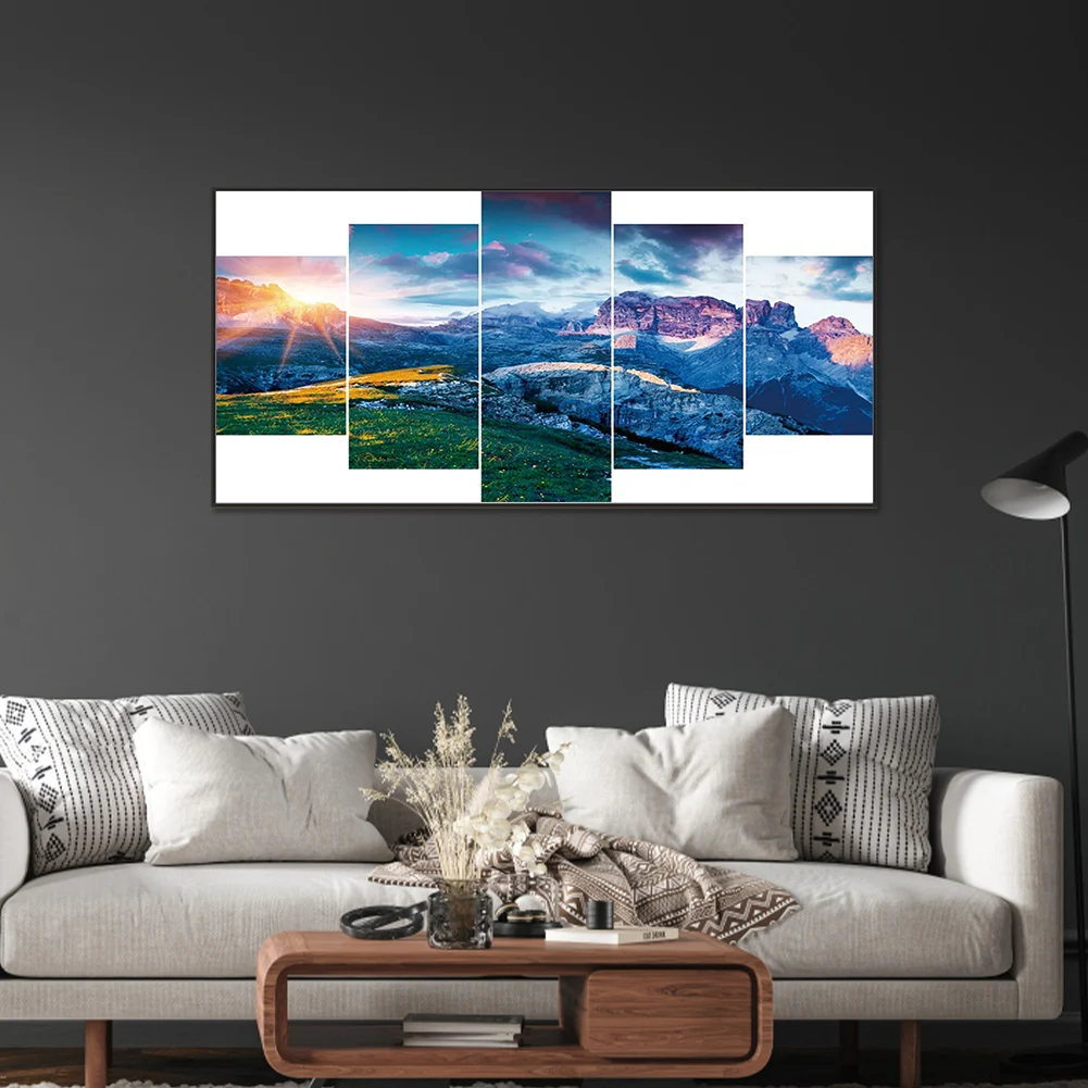 

Sunrise 5D DIY Full Drill Round Diamond Painting Kit for Home Wall Decor 95x45cm
