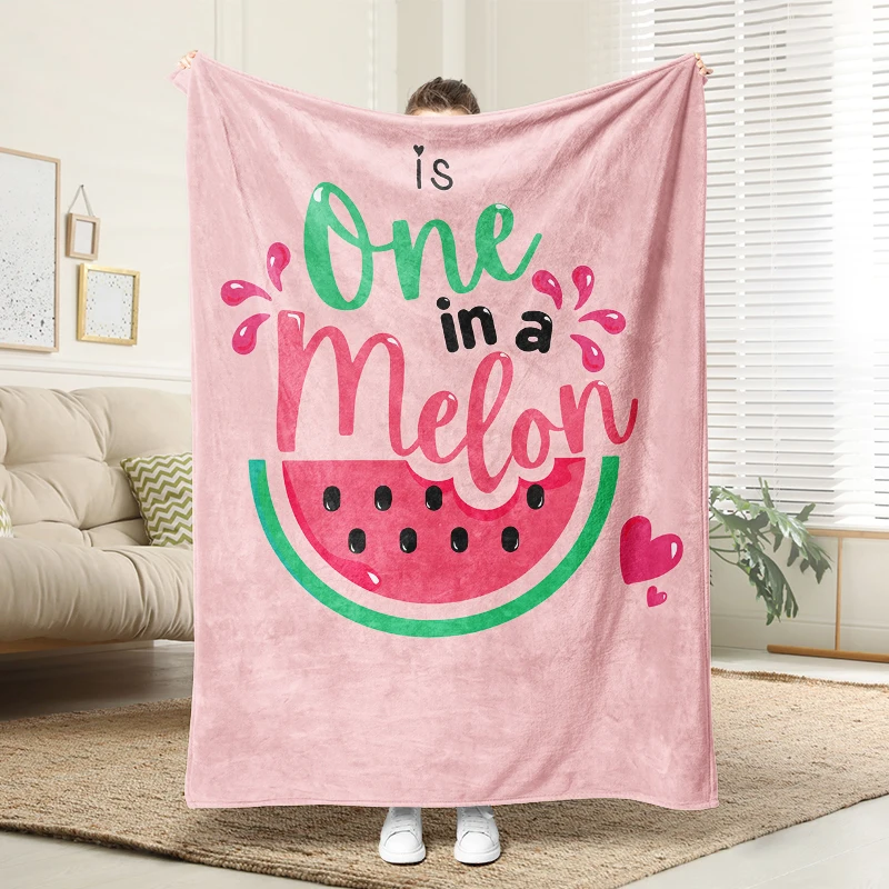 

One in a Melon Watermelon Flannel Blanket Soft Plush Cozy Sofa Bed Gift