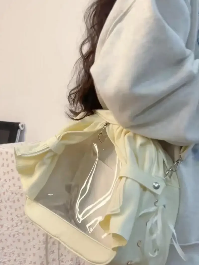

Fashion Backpack 2025 New Niche Pleated Sweet Pain Bag for Students School Bag