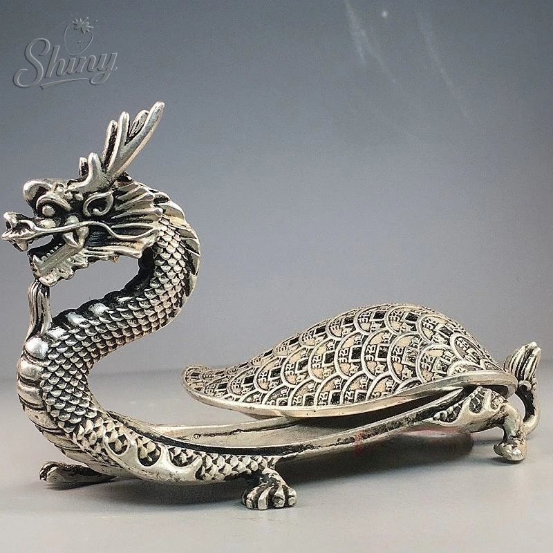 

Antique Dragon Turtle Incense Burner Hand Carved Bronze Fengshui Statue Aromatherapy Stove Decoration for Home Living Room