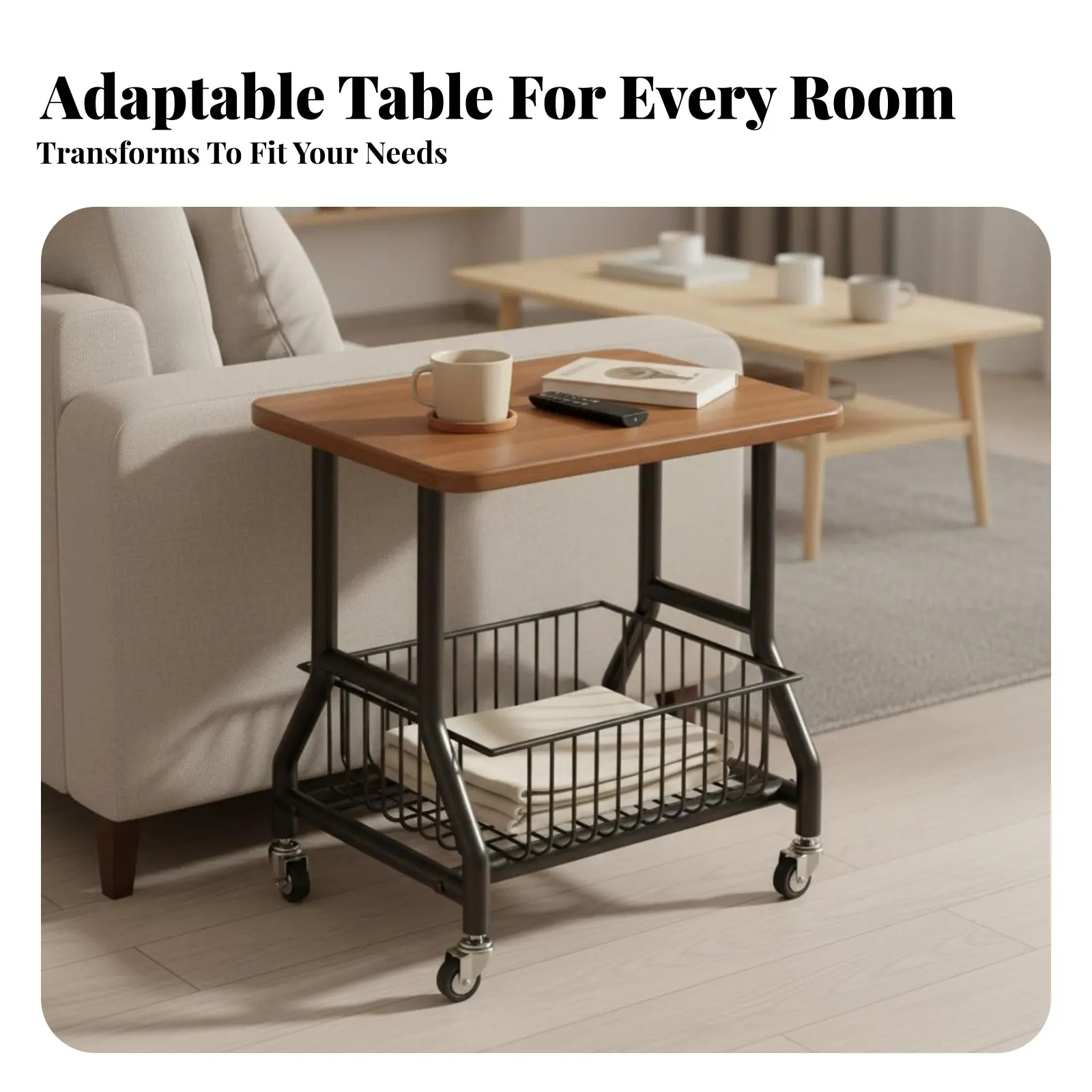 table-d'appoint-roulante-a-2-niveaux-avec-roulettes-support-roulant-a-2-niveaux-construction-robuste-et-peu-encombrante-pour-etudiants-artisans-et-etudes