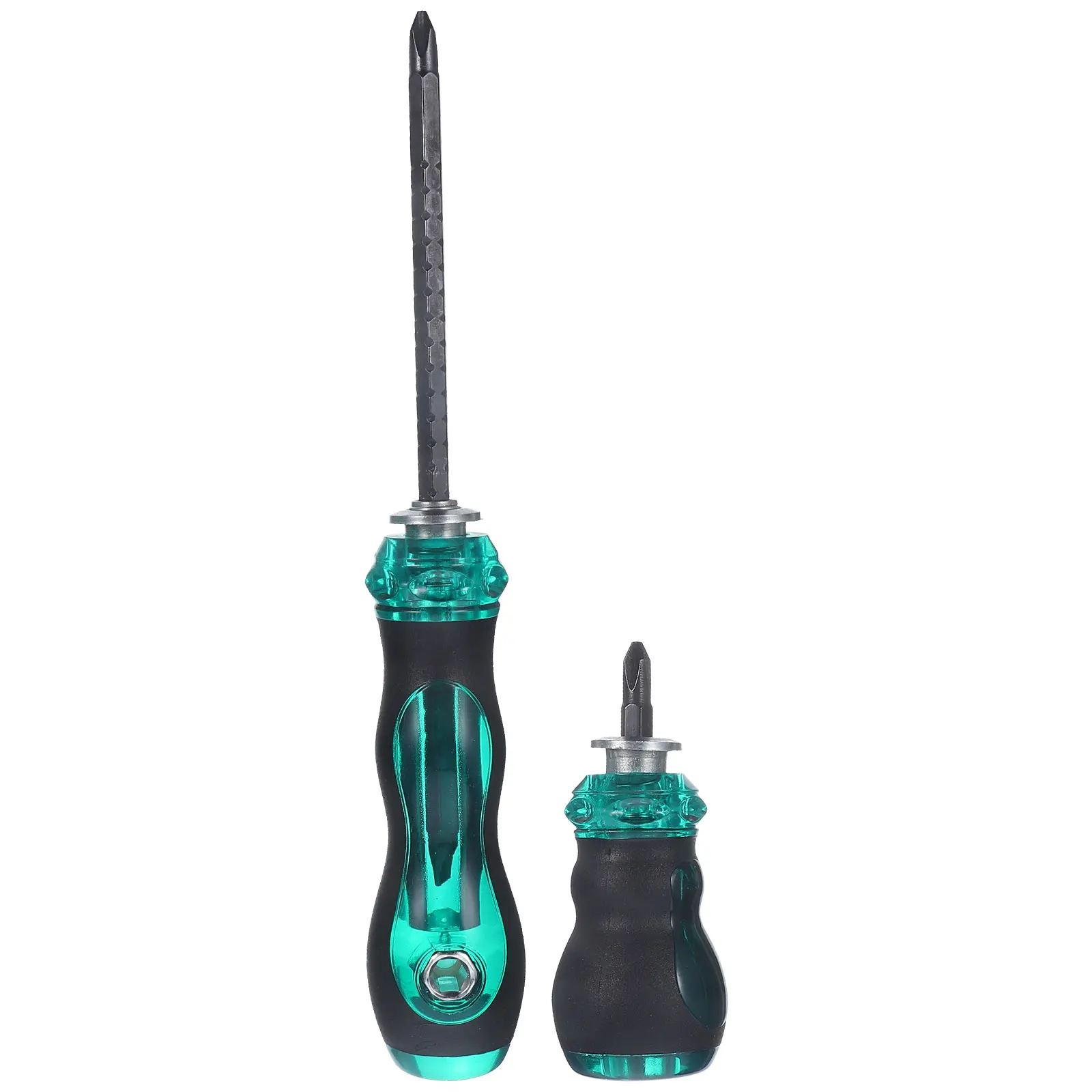 2pcs Steel Multi-Purpose Precision Screwdriver Set Home Repair Tool Non-Slip Handle Telescopic Flat Wear-Resistant