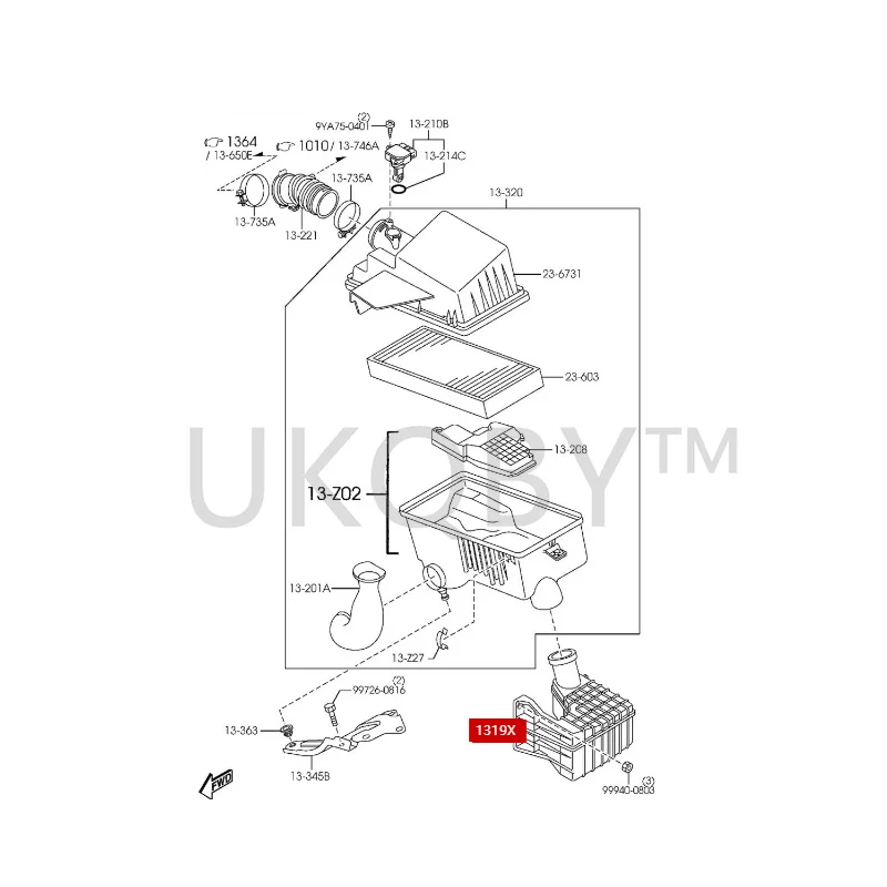 L8291319X Suitable for Ma zd a 6 Ruiyi Intake resonant tube resonant cavity resonant box resonant cavity