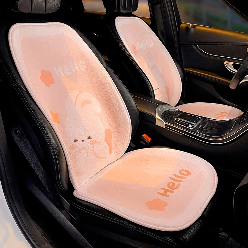 New Creative Hello Rabbit Bear Plush Fashion Cartoon Universal Warm Backrest Rear Car Seat Cushion Car Interior Ornaments