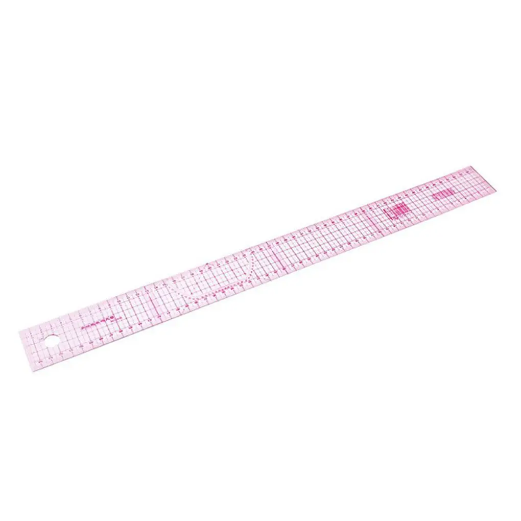 New Plastic Sewing Tailor 55cm Shared Double Side Metric Straight Ruler Transparent Yardstick Patchwork Cloth Cutting Rulers