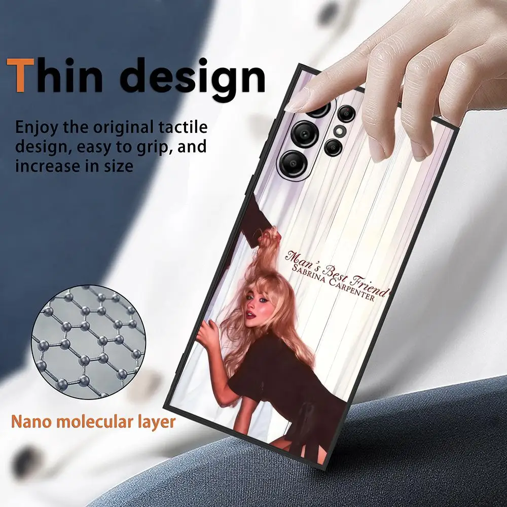 Singer S-Sabrina Carpenter Phone Case For Samsung Galaxy S25 S24 S22 S23 Ultra S21 S20 Plus Frosted Full Cover Soft Case