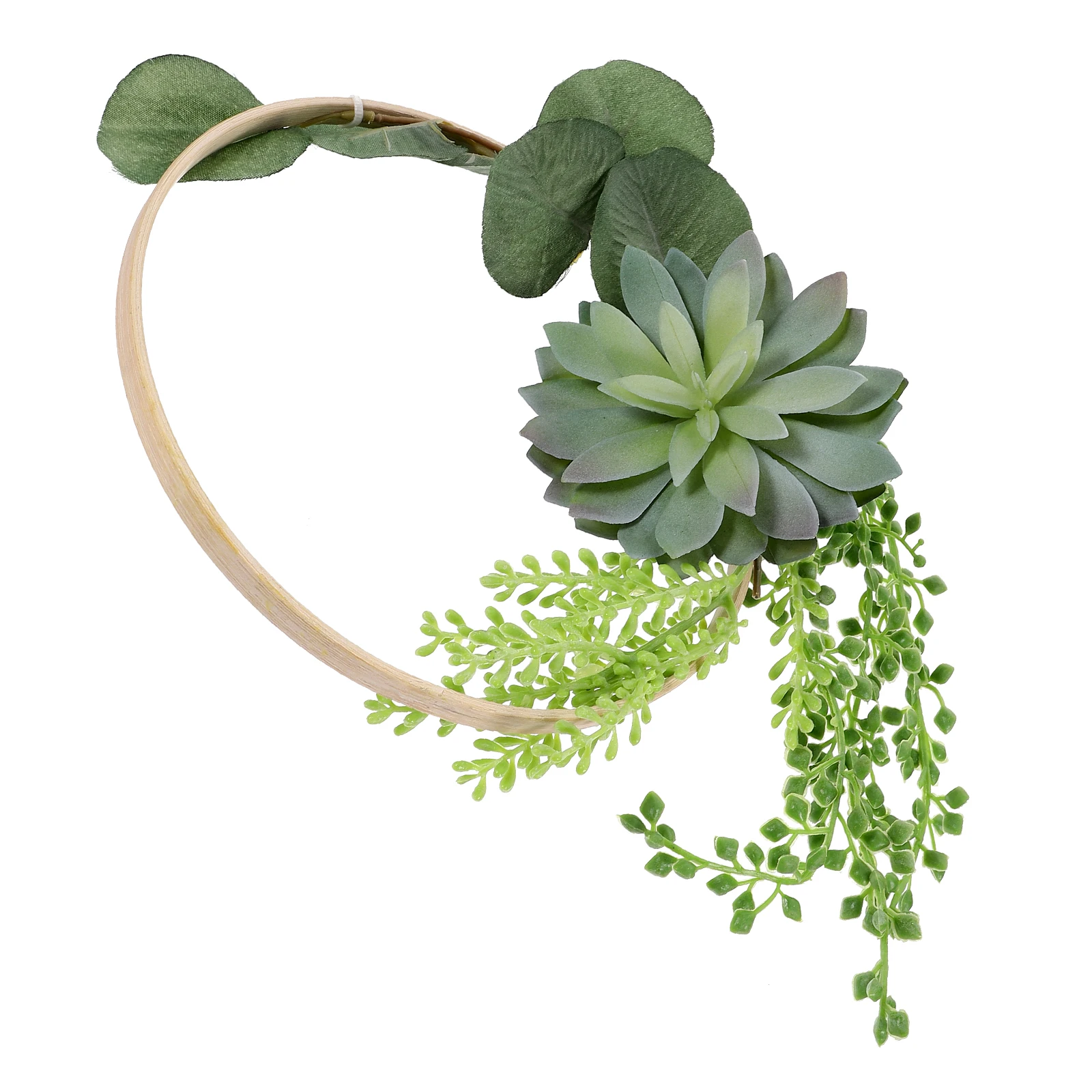 

Artificial Succulent Fake Succulents 20cm Bamboo Ring Pink LF51280F Home Decor Wall Hanging Plants Indoor Outdoor