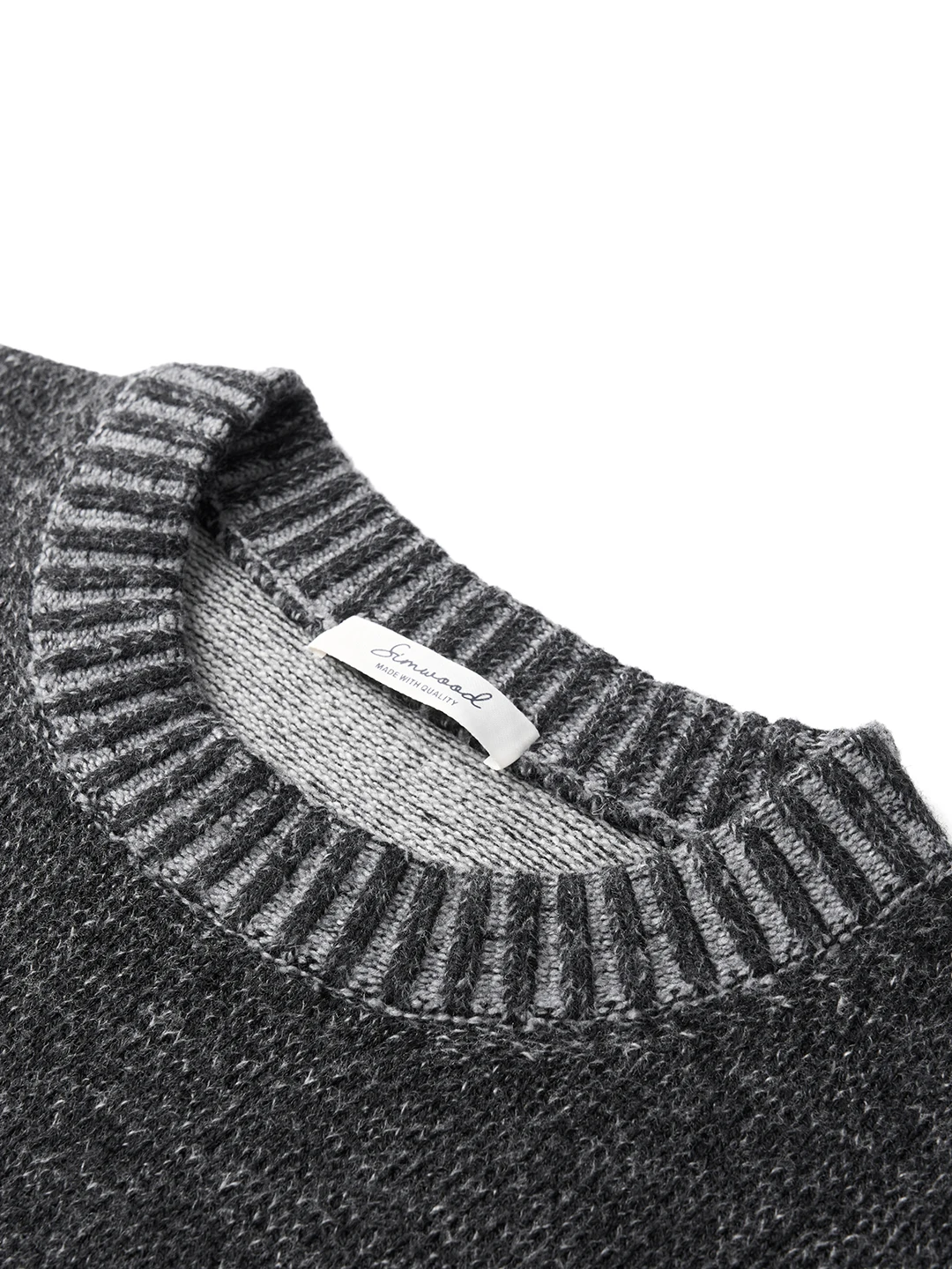 SIMWOOD 2025 خريف شتاء جديد [طول قصير كبير الحجم】سترة قماشية مضادة للكهرباء الساكنة للرجال بلوفرات تريكو دافئة 5 مقياس