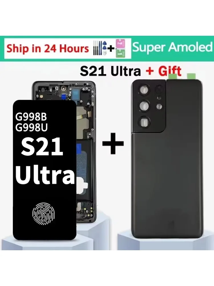 6.8 "Super AMOLED dla Samsung S21 Ultra 5G G998 G998U wyświetlacz ekran dotykowy Digitizer dla Samsung S21Ultra G998B LCD — zdjęcie produktu 7