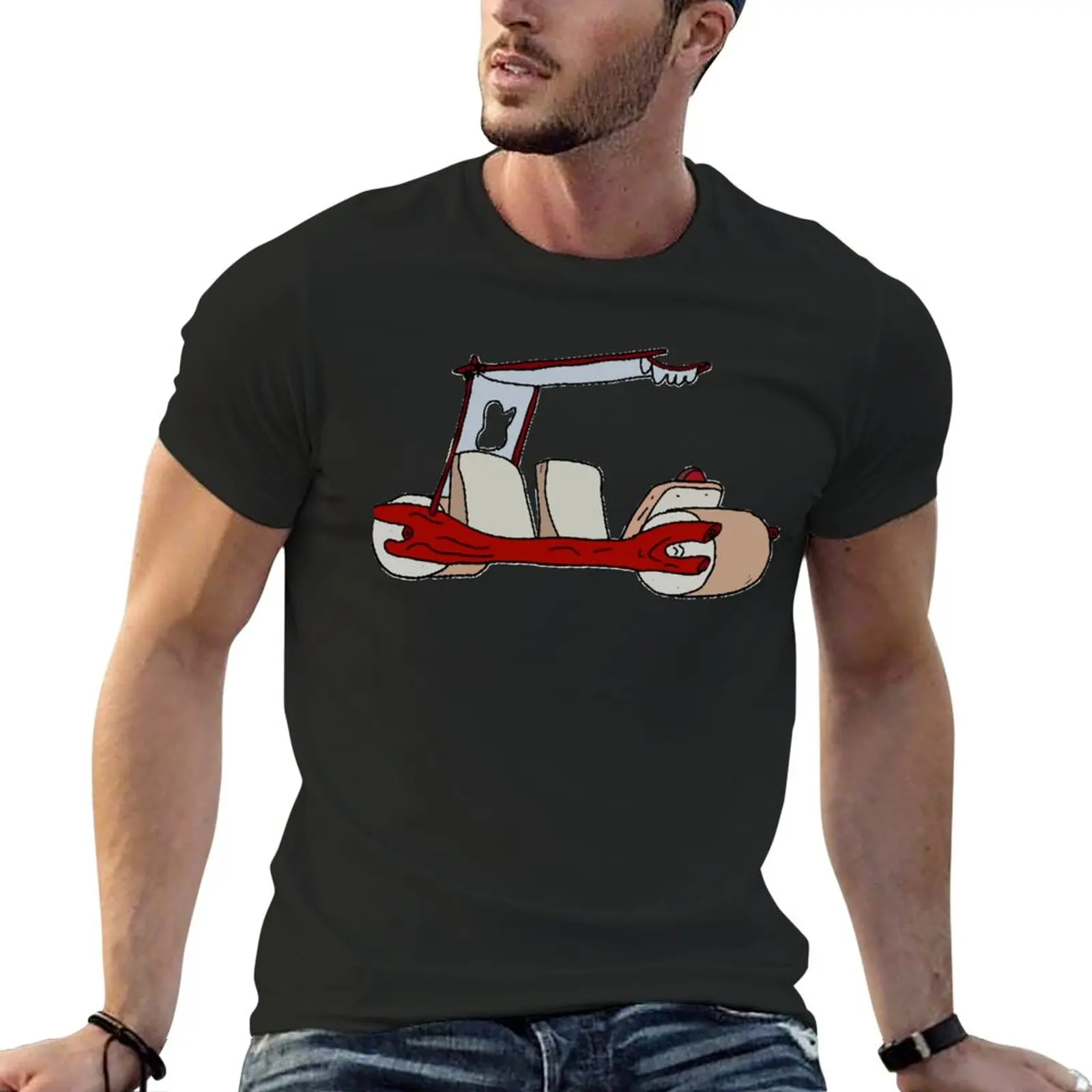 Redrawn Flintstones Car T-Shirt T-shirt for a boy Aesthetic clothing custom t shirts design your own summer top men clothes