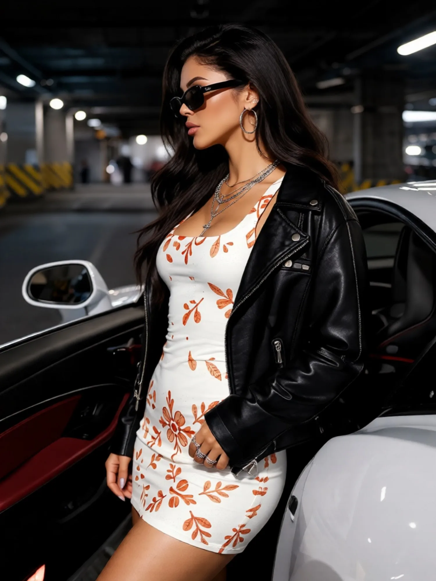 Damen-Minikleid mit quadratischem Ausschnitt, ärmellos, mit Blumenmuster, figurbetontes Sommerkleid für Urlaub am Meer, Party, Club und Alltagsoutfit – Detail 7