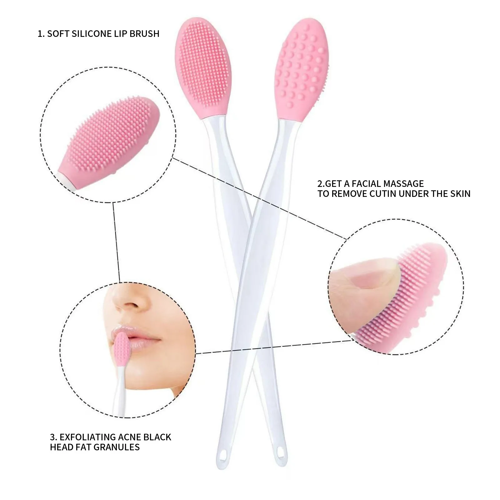 فرشاة الأنف على الوجهين، فرشاة الوجه، عصا تنظيف الوجه، فرشاة مكياج ناعمة لإزالة شحم الرؤوس السوداء، قابلة لإعادة الاستخدام