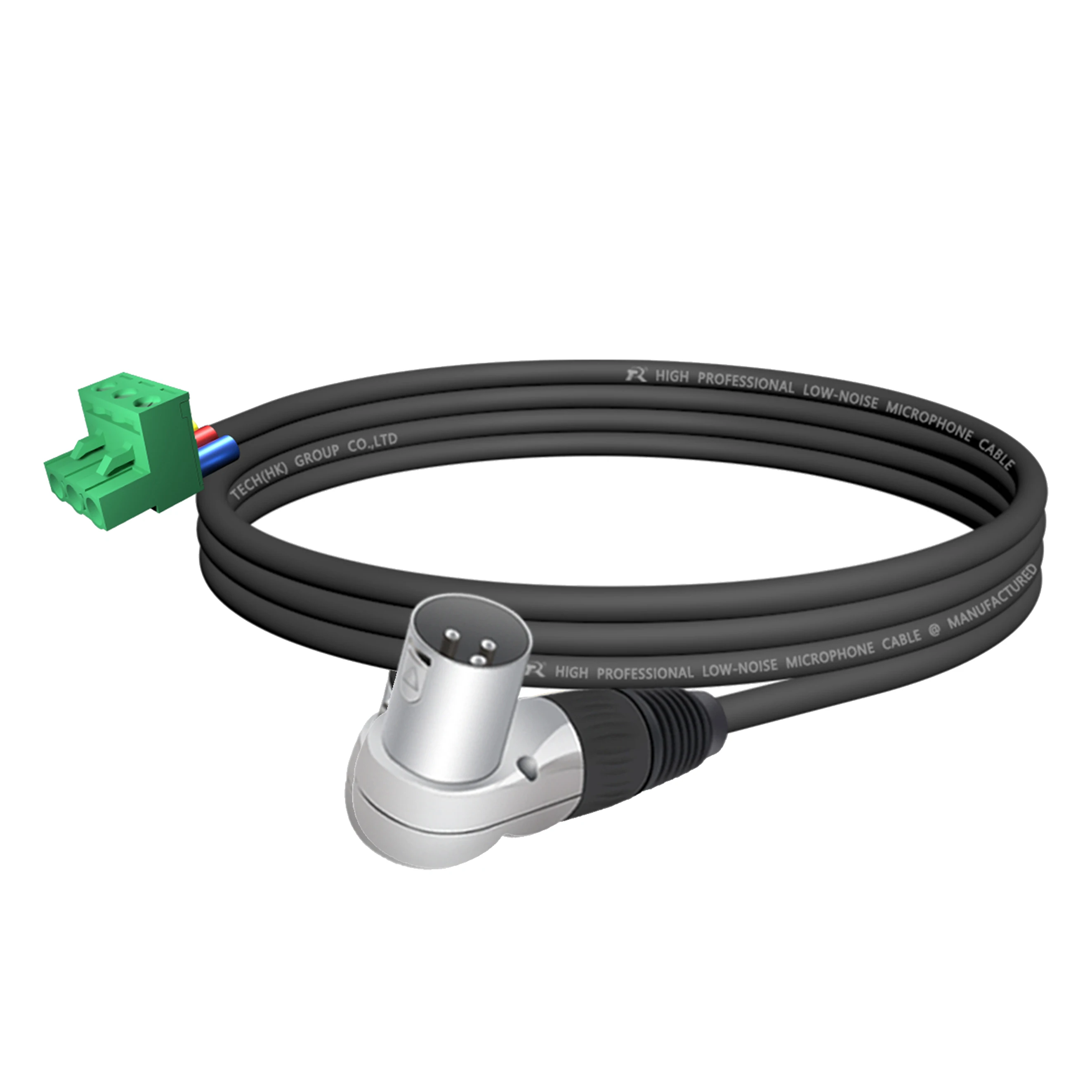 3-PIN rechtwinkliges Mikrofonverlängerungskabel zu 3-PIN Phoenix-Kabel, 5,08 mm 3-PIN PCB-Schraubklemme mit Abschirmung, für Lautsprecher, Tonstudio – Detail 2