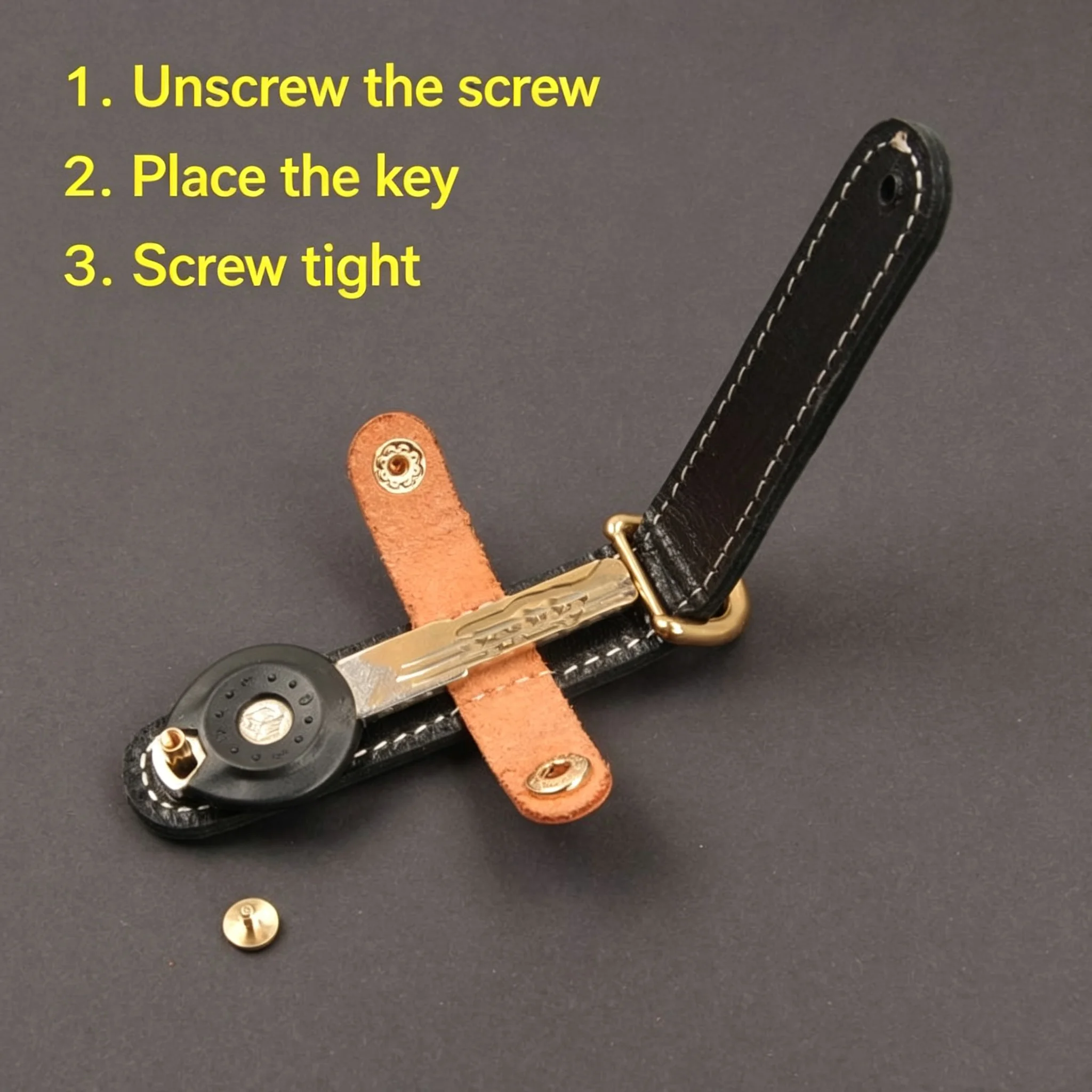 Genuine Leather Keychain Ultra-Light Car Key Organizer Portable Anti-Lost Holder Perfect Stylish Daily Gift for Men & Women
