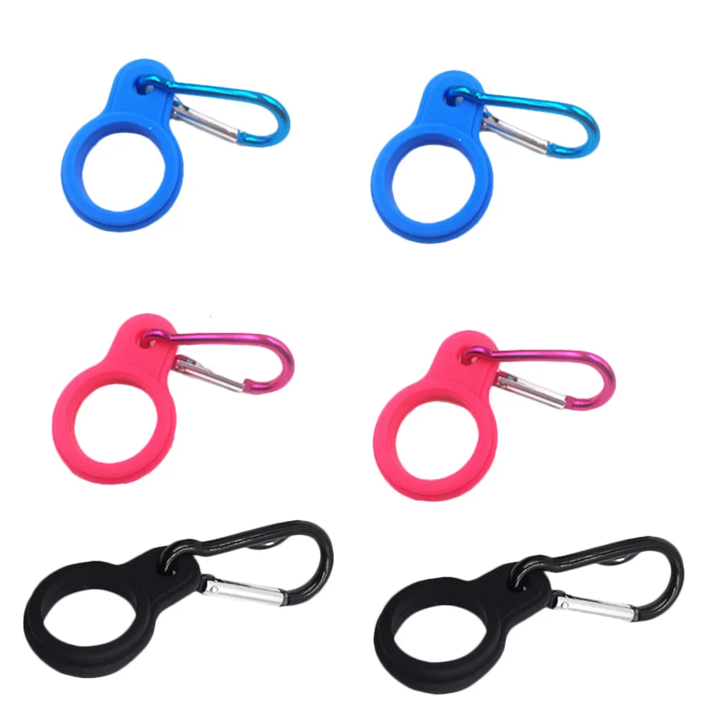 

6pcs Water Bottle Buckle Silicone Clips Carrier Multipurpose Hooks Holders Portable Elastic Travel Backpack Camping
