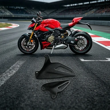 

Carbon Fiber Footrest Wing Guard Footpeg Protector Cover For Ducati Panigale V4 V4S V4R