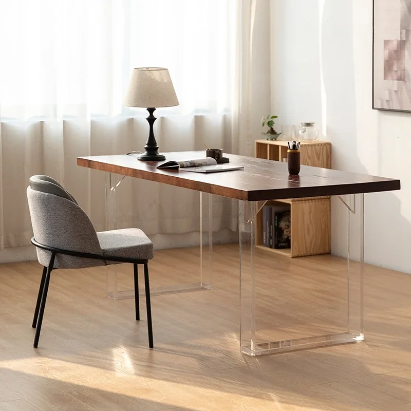 Simple Home Solid Wood Office Computer Desk Acrylic Leg Desktop Desk Bedroom Students Study Escritorio Oficina Modern Furniture