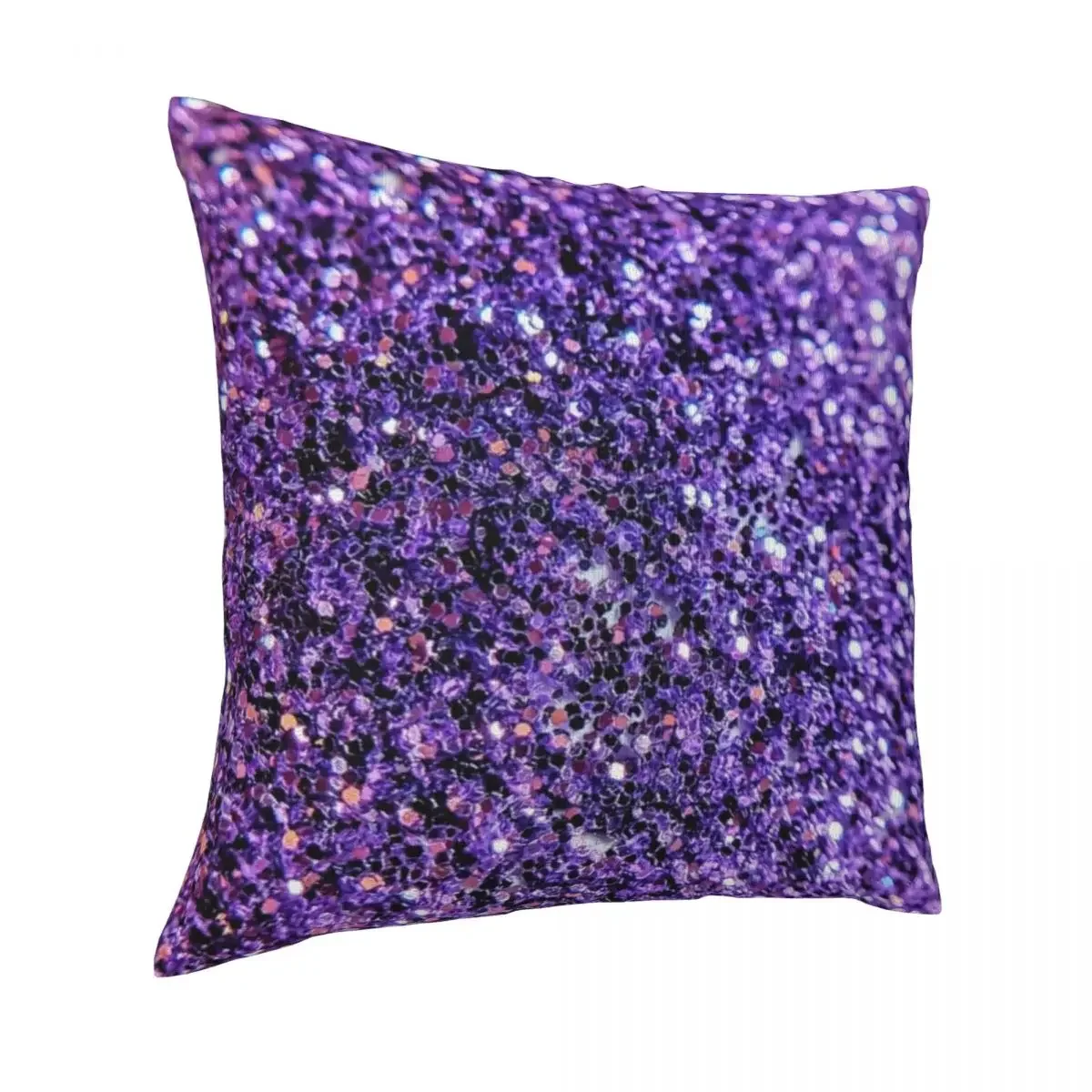 Sparkly Lavender Glitter Pillow Case Purple Bling Print Summer Cute Pillowcase Polyester Travel Zipper Cover