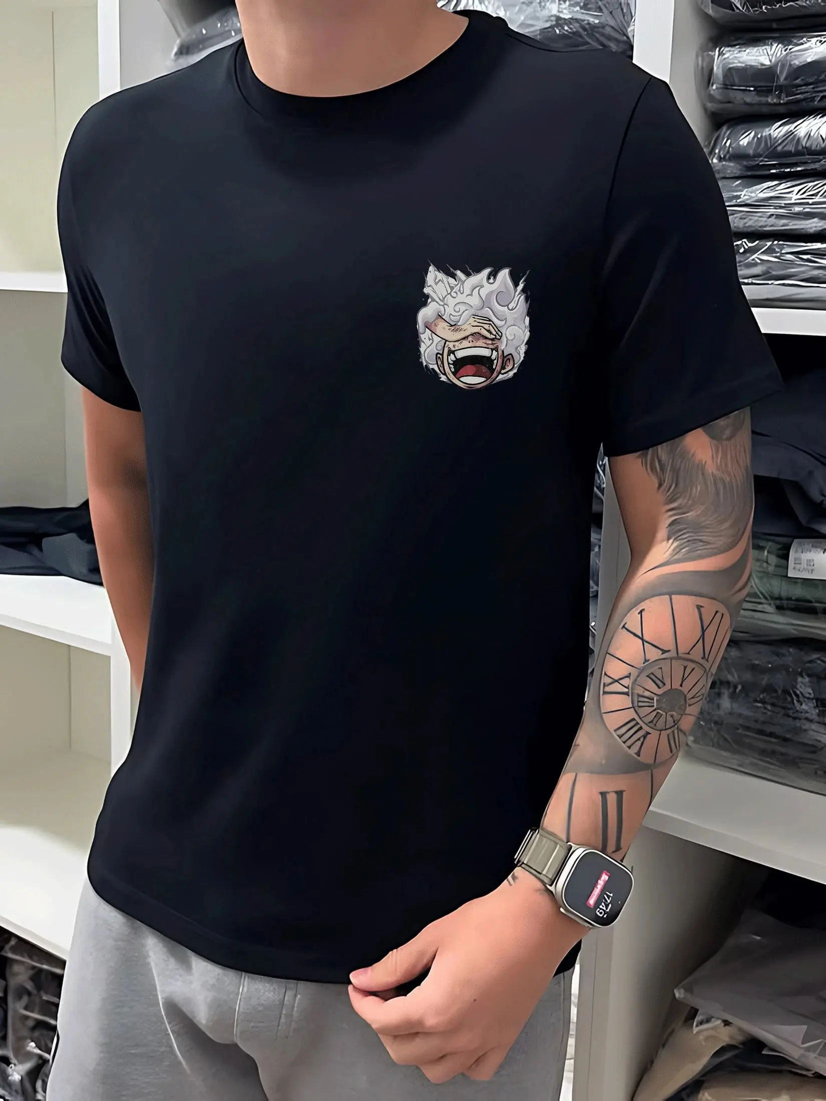 Camisas de hombre de Anime de una pieza luffy, camiseta gráfica de doble cara de gran tamaño, camiseta informal de verano Y2k de manga corta para mujer, Tops de calle