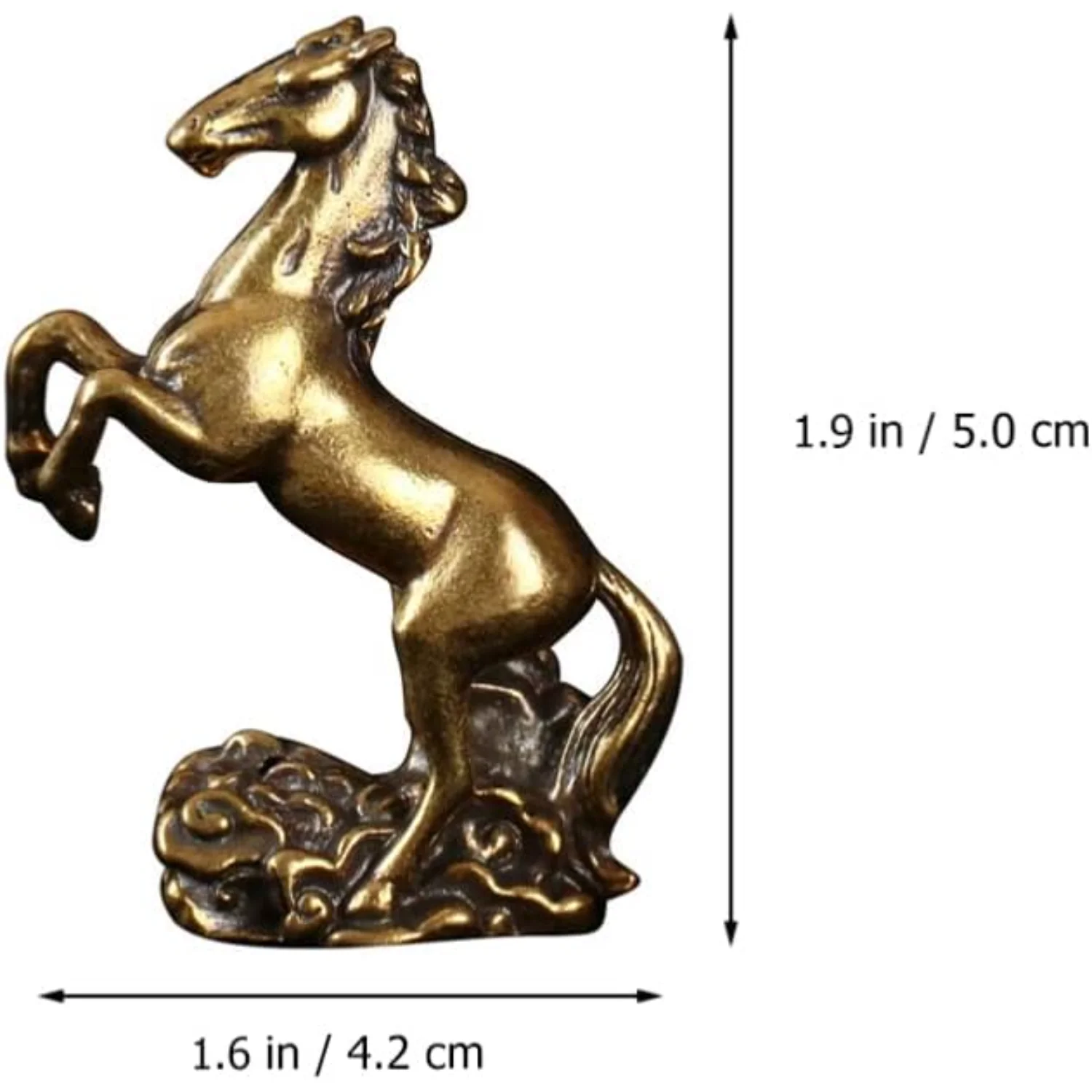 말 동상 - 1.6×1.9" 장식 사무실 장식용 장식 입상 - 완벽한 탁상 장식 조각 장식 그림
