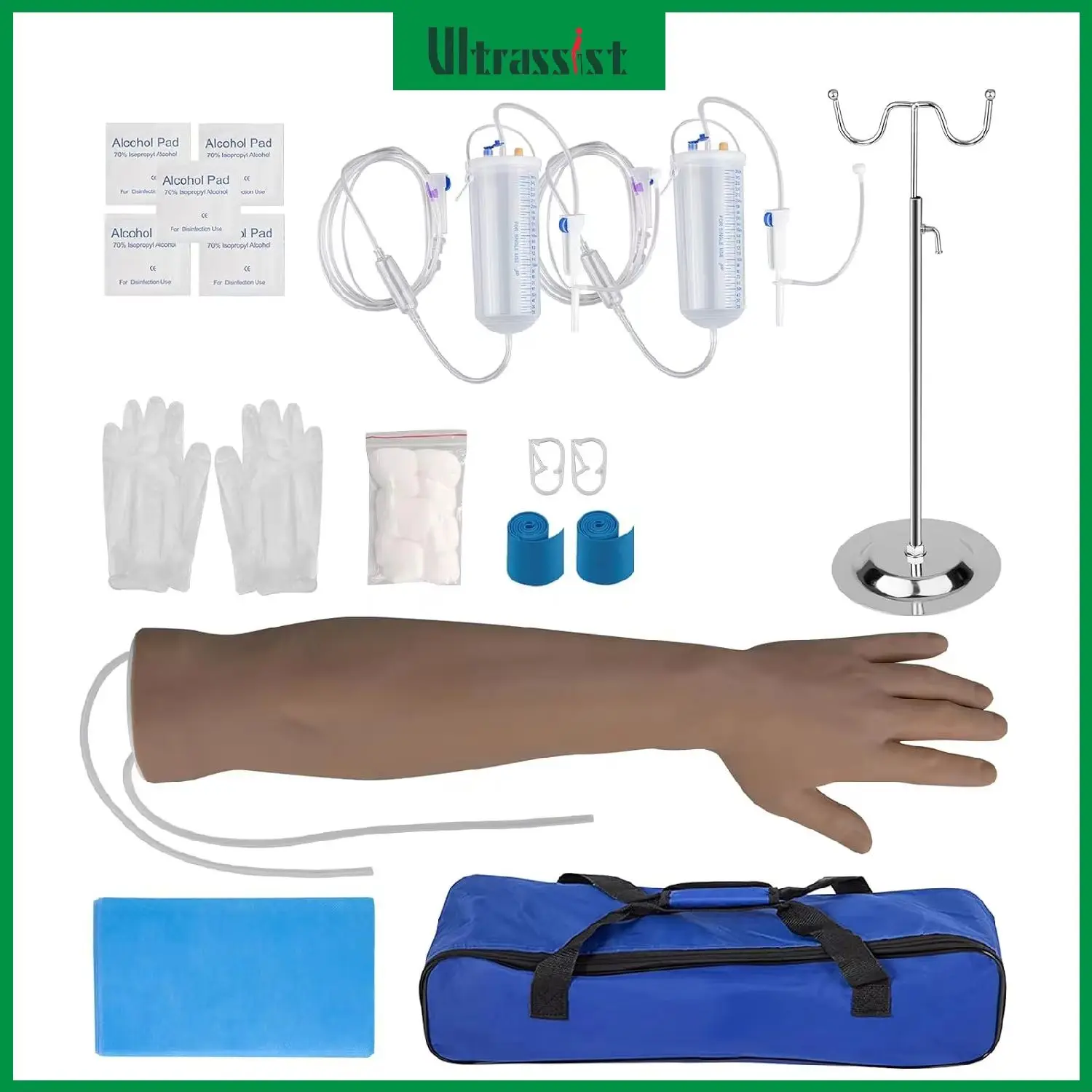 Ultrassist Phlebotomy Arm Practice Model Kit IV Injection Venipuncture & Blood Draw Training for Medical Student Education Only
