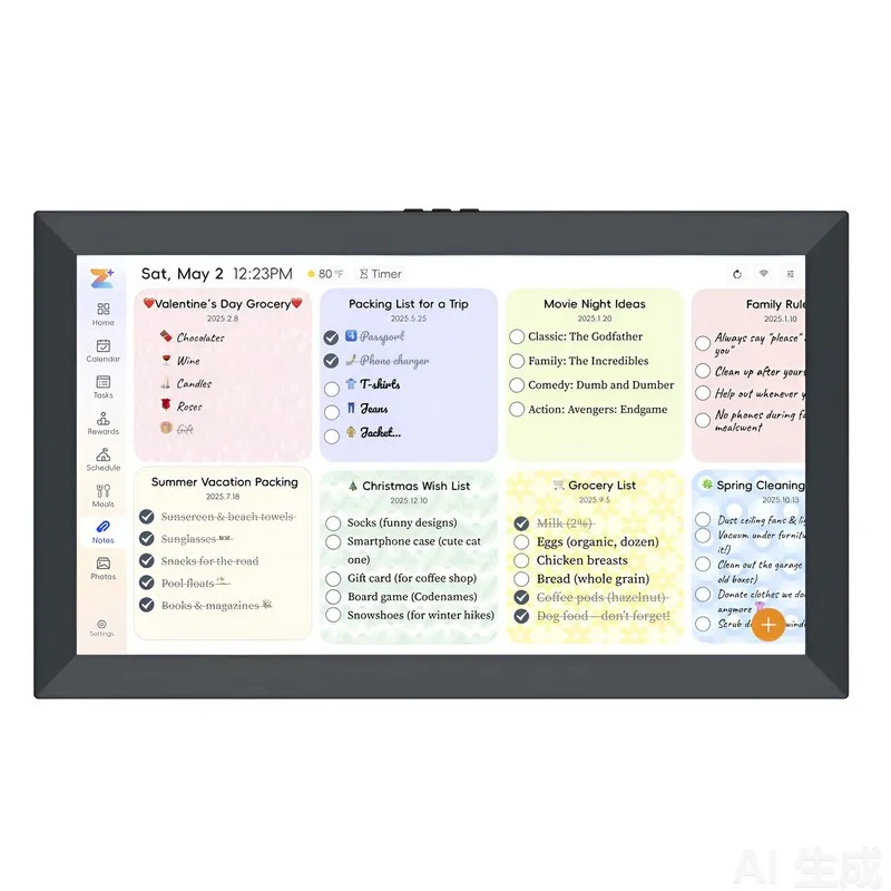 Hot Generic 21.5 Inch Black Touch Screen Smart Digital Photo Frame Electronic Calendar Picture Video Player Family Schedule
