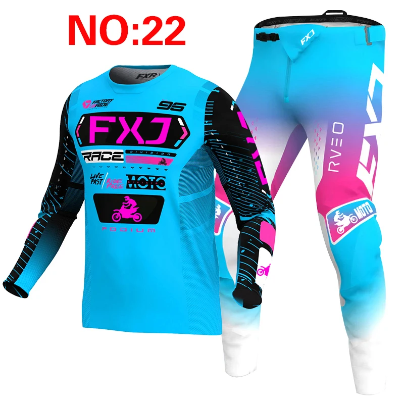 NIEUWE 2025 FXJ roze enduro crosskleding set mx jersey broek groene motorkleding mtb carracing pak Off Road apparatuur