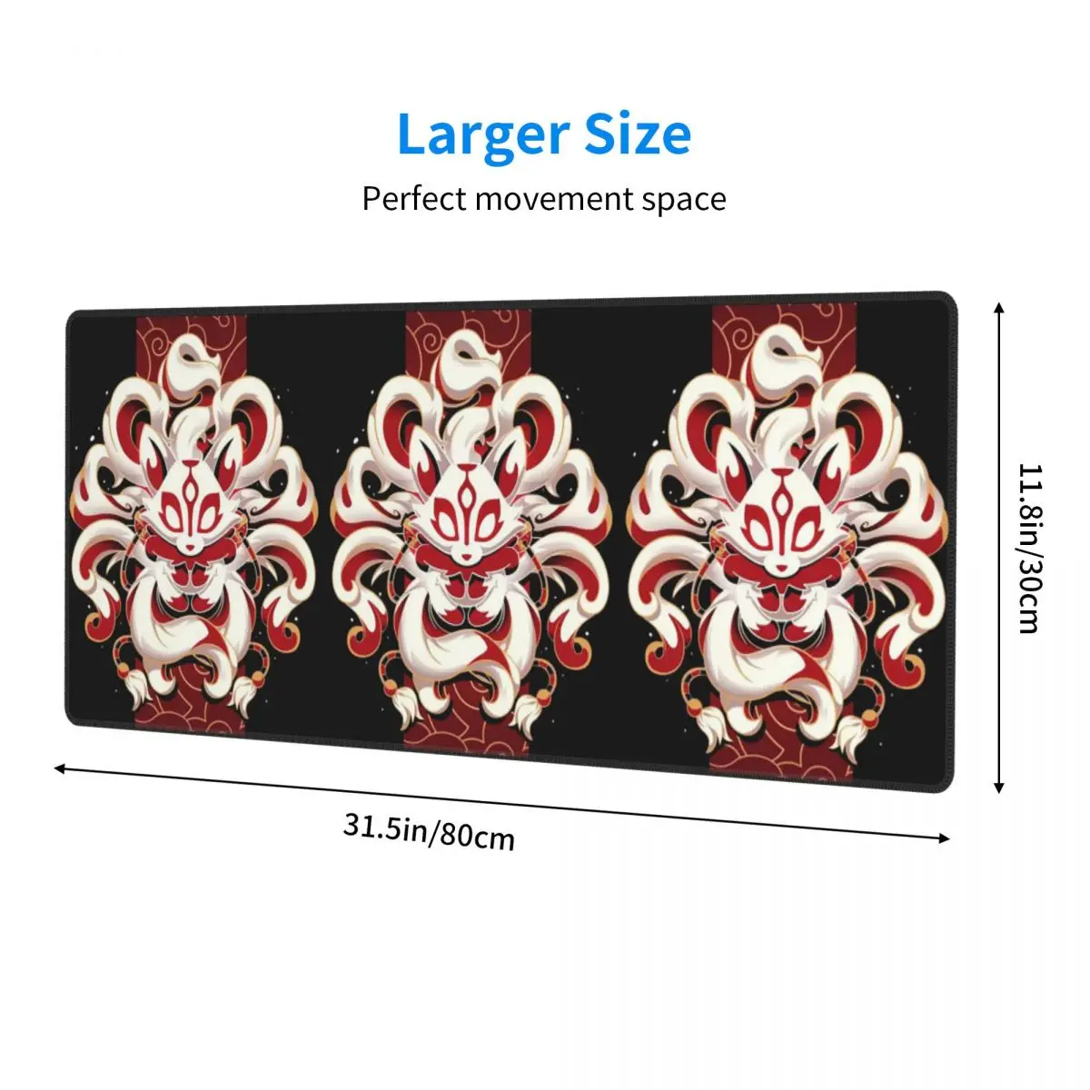 Large Mouse Pad Fox Spirit Kitsune Japanese Kabuki Gamer PC Laptop Mats Keyboard Carpet Computer Gaming Desk Mat