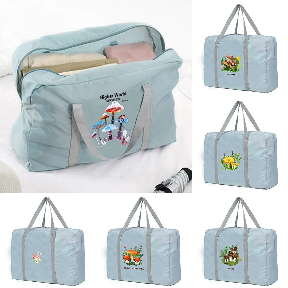 Large Capacity Travel Bag Unisex Organizers Foldable Luggage Handbags  Clothes Storage Duffle Carry on Bags Mushroom Series