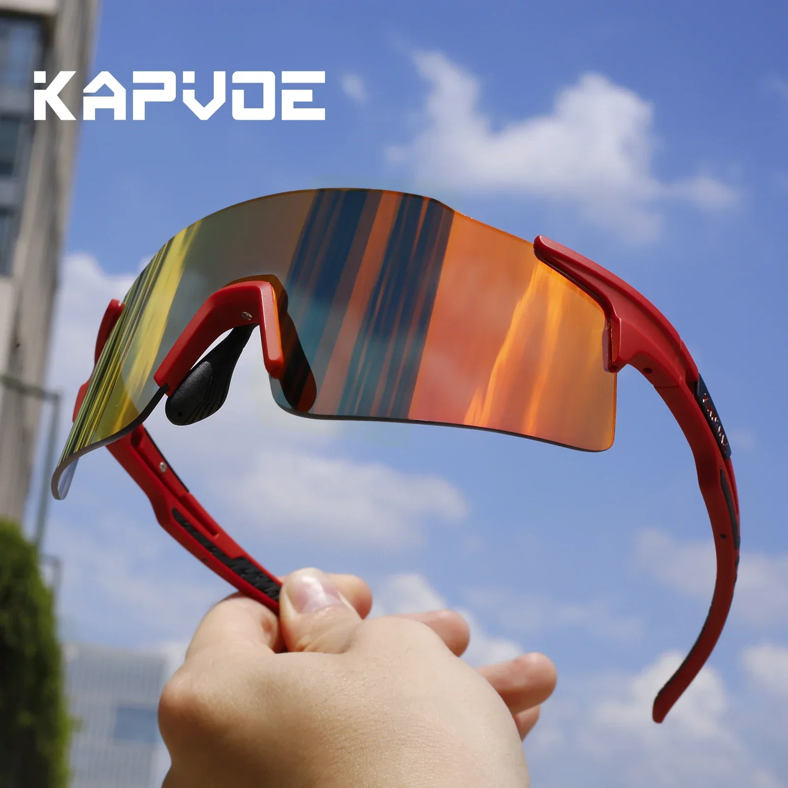 Kapvoe Photochromic Cycling Glasses MTB Cycling Sunglasses Outdoor Bike Eyewear Sports Glasses UV400 Bicycle Goggles Eyepieces