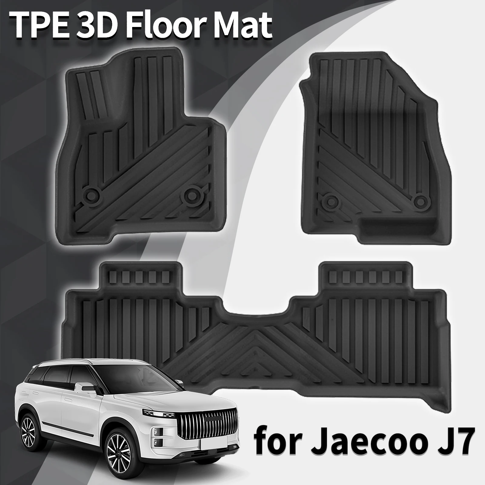 

TPE Car Mats Non-Slip Eco-Friendly for Jaecoo J7 2023-2025 Easy To Clean Custom Fit Floor Mats All Weather Accessories