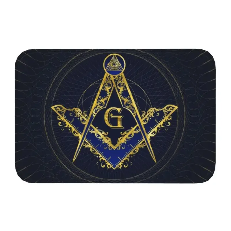 Freemason Evil Eye Symbol Front Entrance Doormat Decor Masonic Mason Kitchen Corridor Balcony Rugs Bathroom Anti-slip Floor Mat