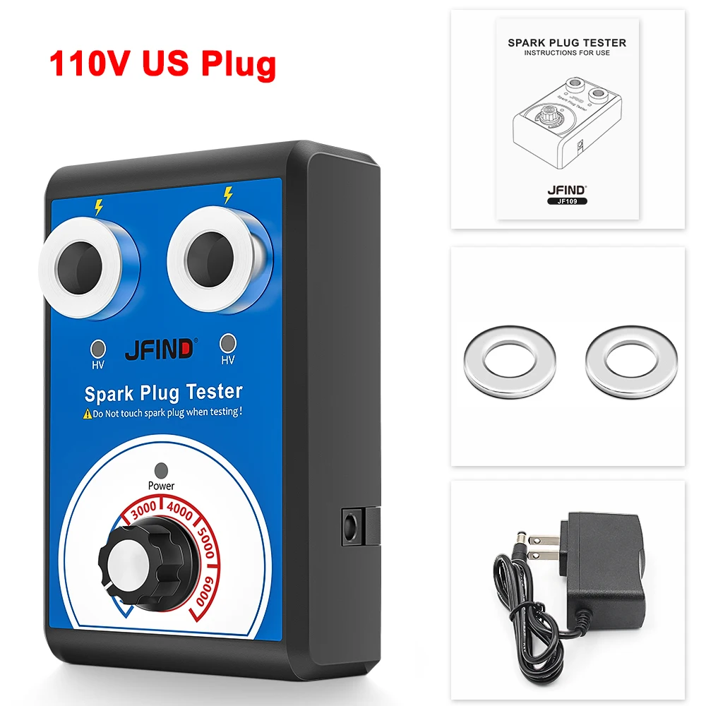Jfind JF109 13mm Dubbele Gat Bougie Tester 110V 220V naar 12V Auto Motorfiets Voor KTM Detector Ontsteking Plug Analyzer - afbeelding 1