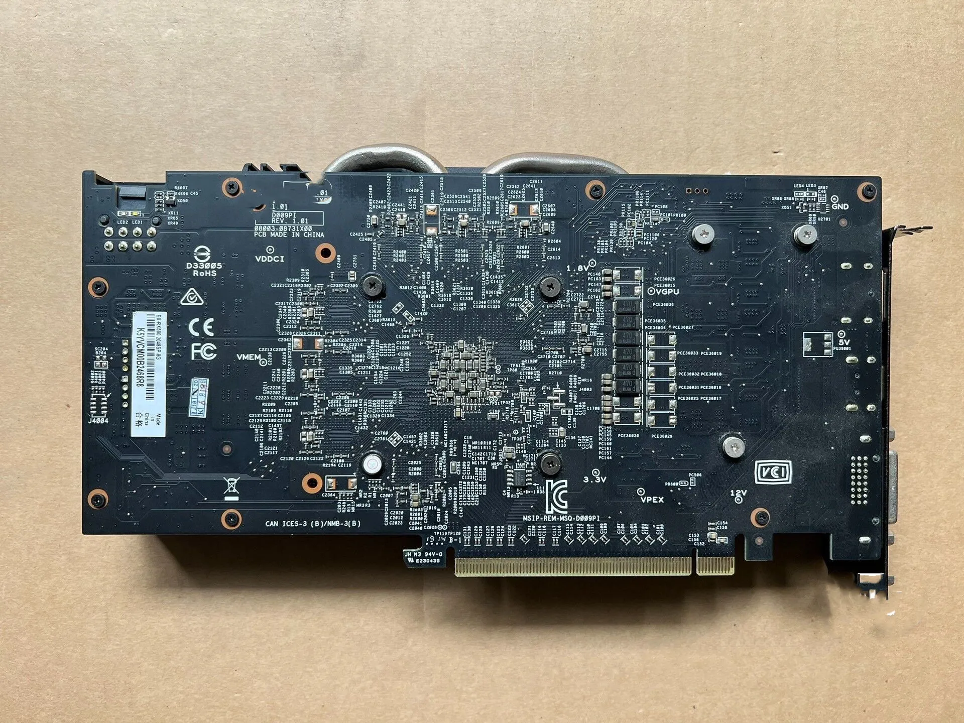 Used EX RX580 O8G GDDR5 PCI-Express Video Card DP DVI HDMI