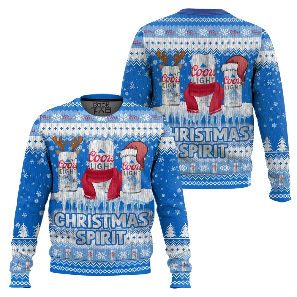 Coors Light Lager Ugly Christmas Sweater Funny Holiday Party Pullover Warm Cozy Plus Size Sweaters for Men Women Xmas Gift 2026