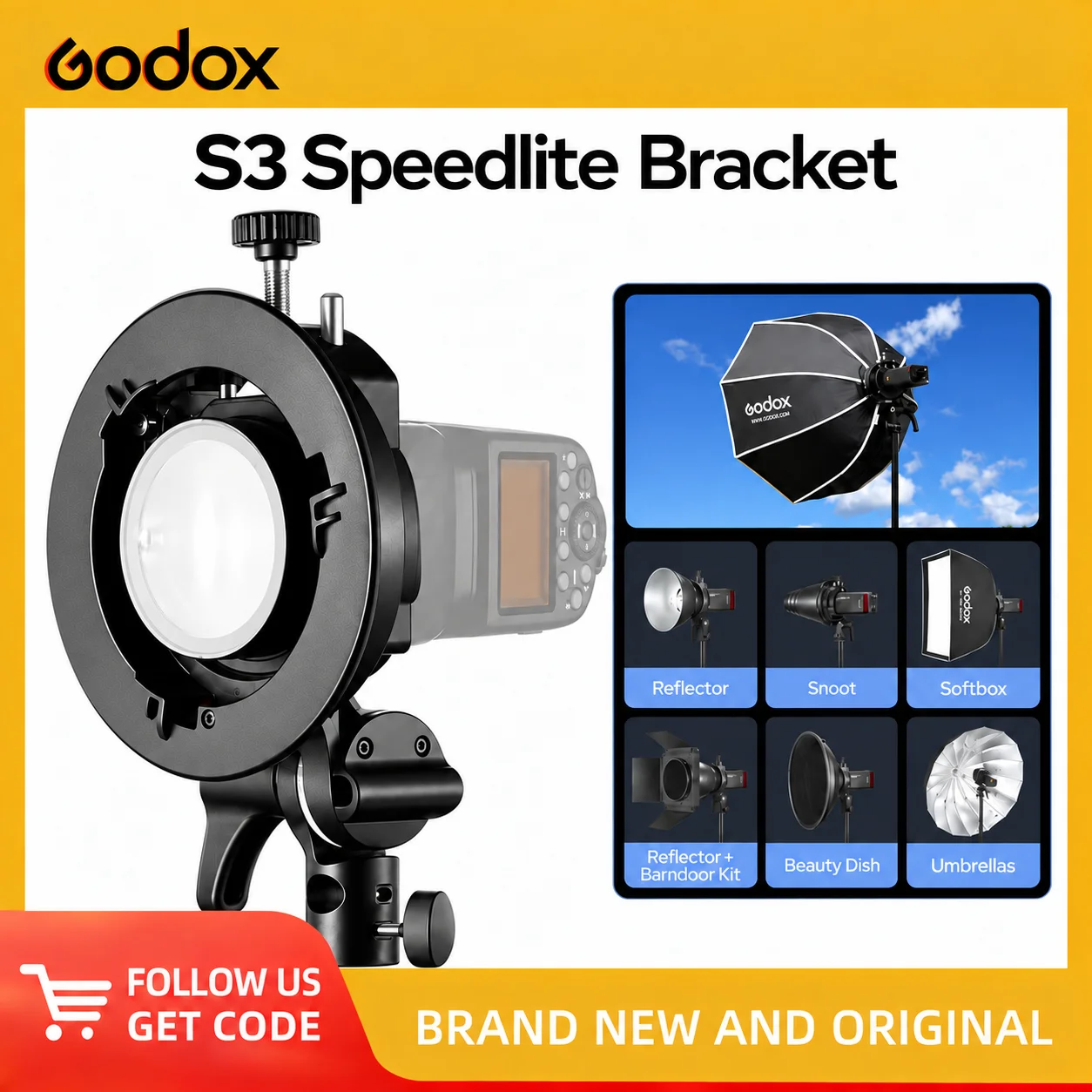 Godox Speedlite Flash - Supporto per flash esterno Godox S3