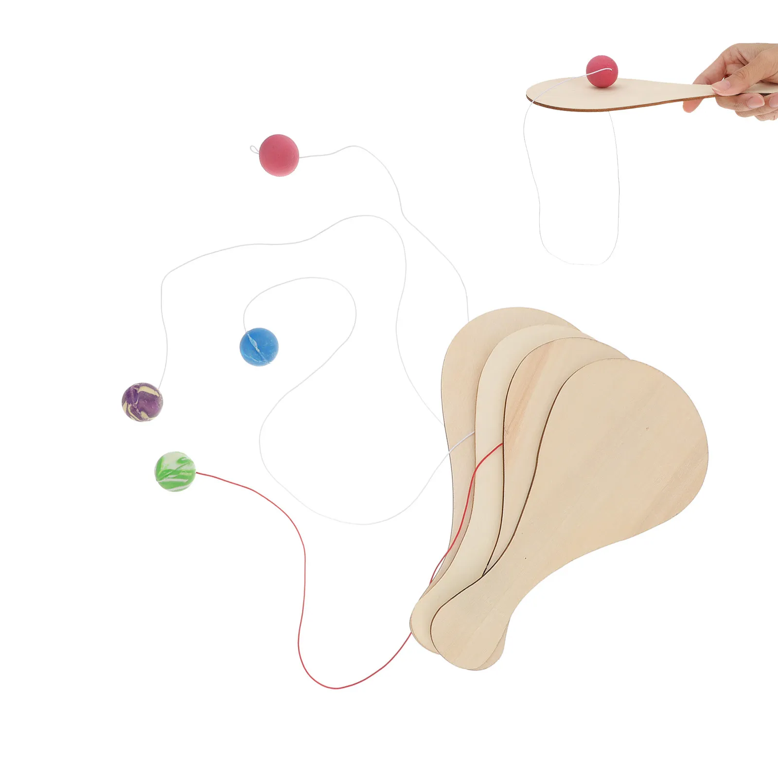 

Набор из 6 деревянных ракеток для игры в мяч с утолщенными резиновыми ручками, для рисования, занятий спортом в помещении и на улице, для развлечений и творчества