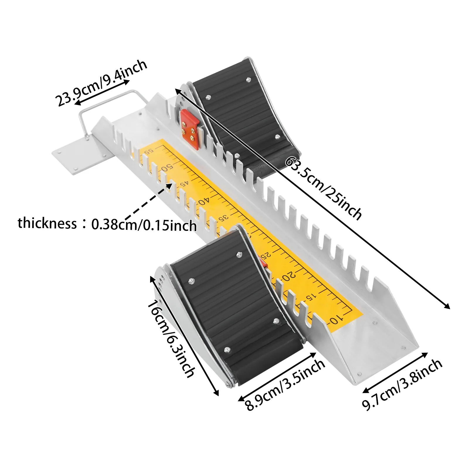 Silver&Yellow Track Starting Block With 2 Pedals - Spring Lock For Quick Adjustment, Suitable For Professional Competition