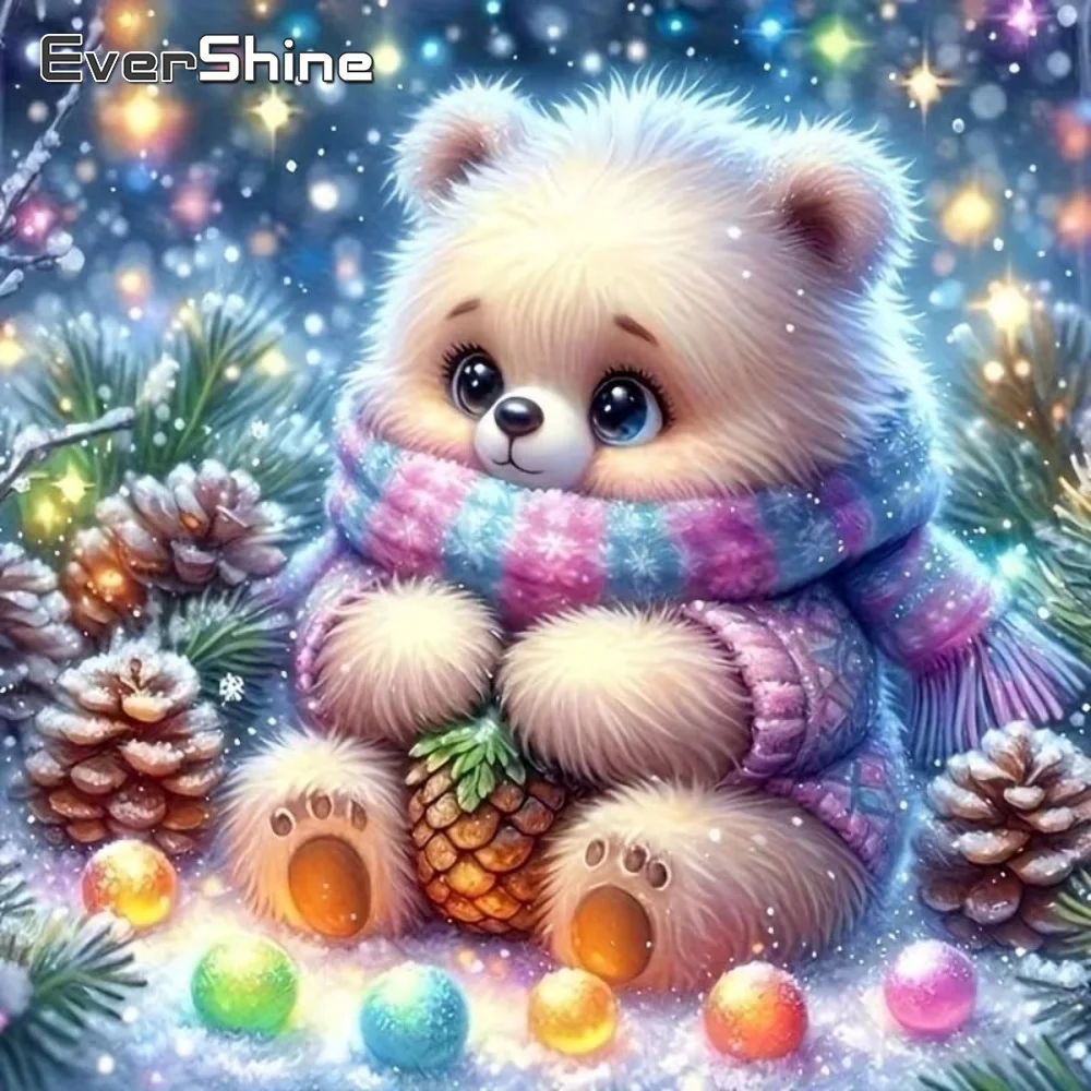 

EverShine DIY Diamond Painting Bear Animal Cross Stitch Embroidery Cartoon Picture Rhinestones Mosaic Home Bedroom Wall Artwork