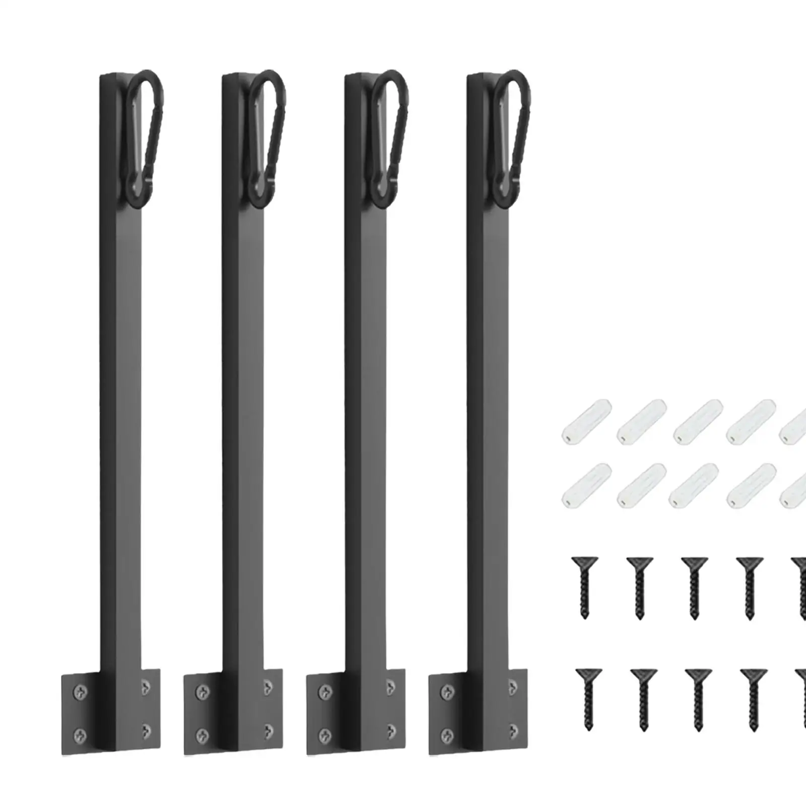 4 Pieces String Light Poles with Hook Hanging Bracket for Patio Deck Fence